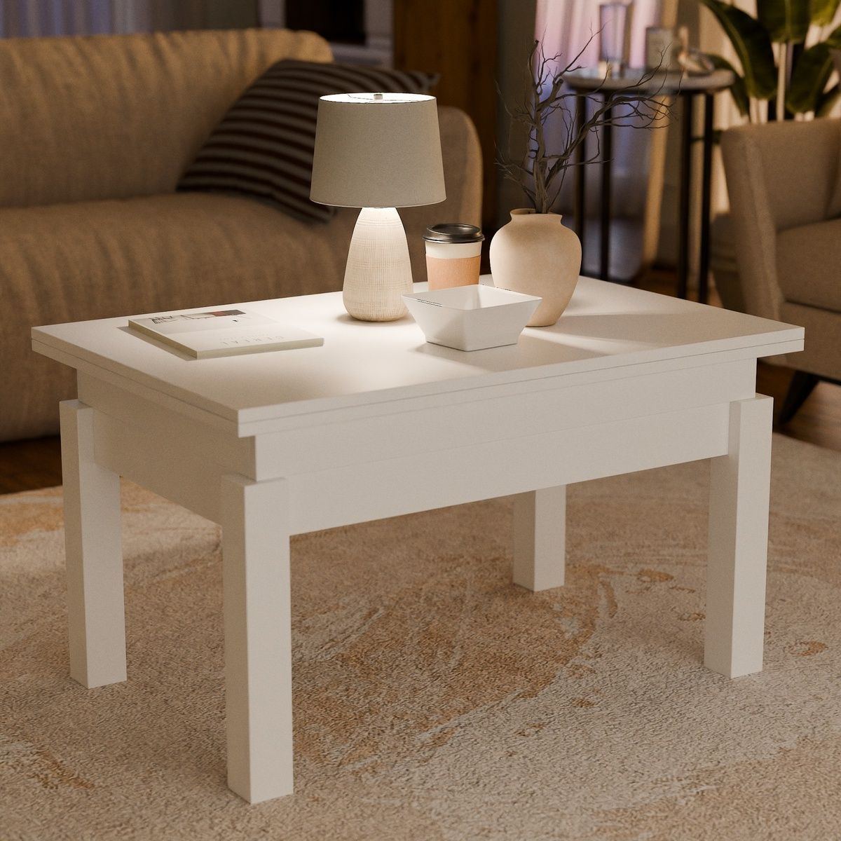 Dining table transformer Neman BUTTERFLY White
