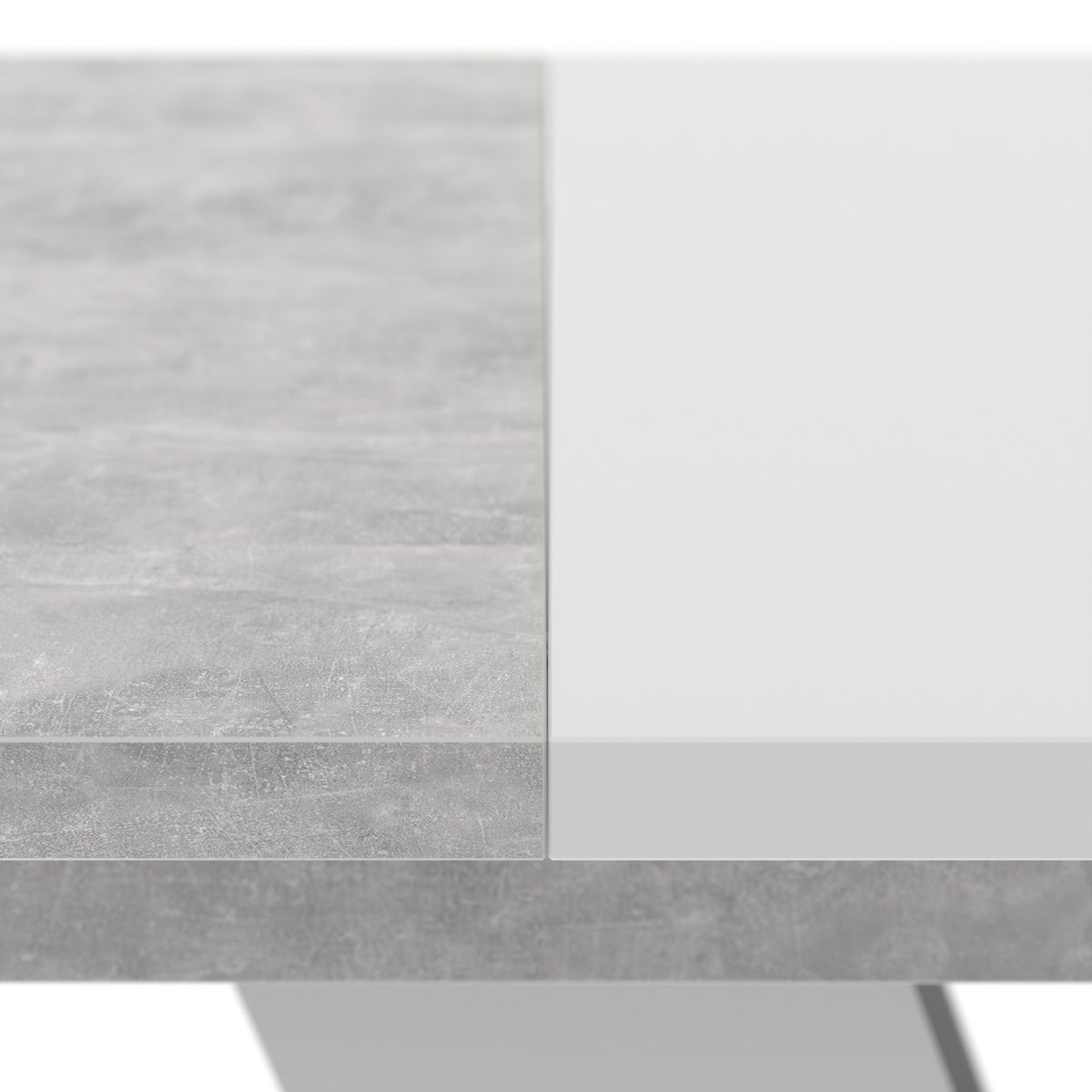 Extendable Dining Table CLARK Concrete/White