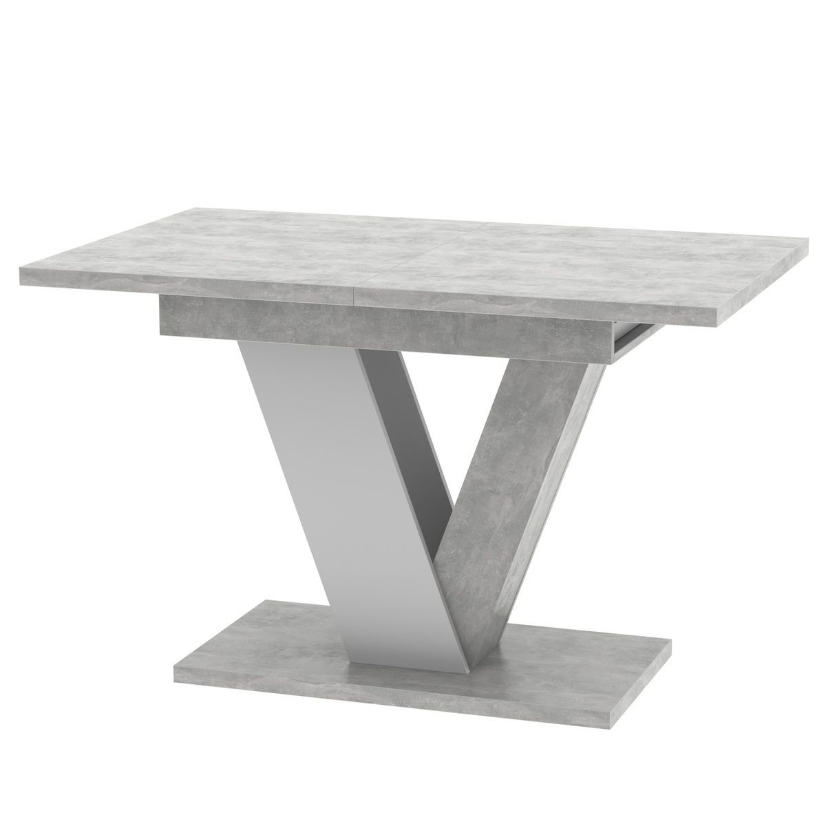 Extendable Dining Table CLARK Concrete/White
