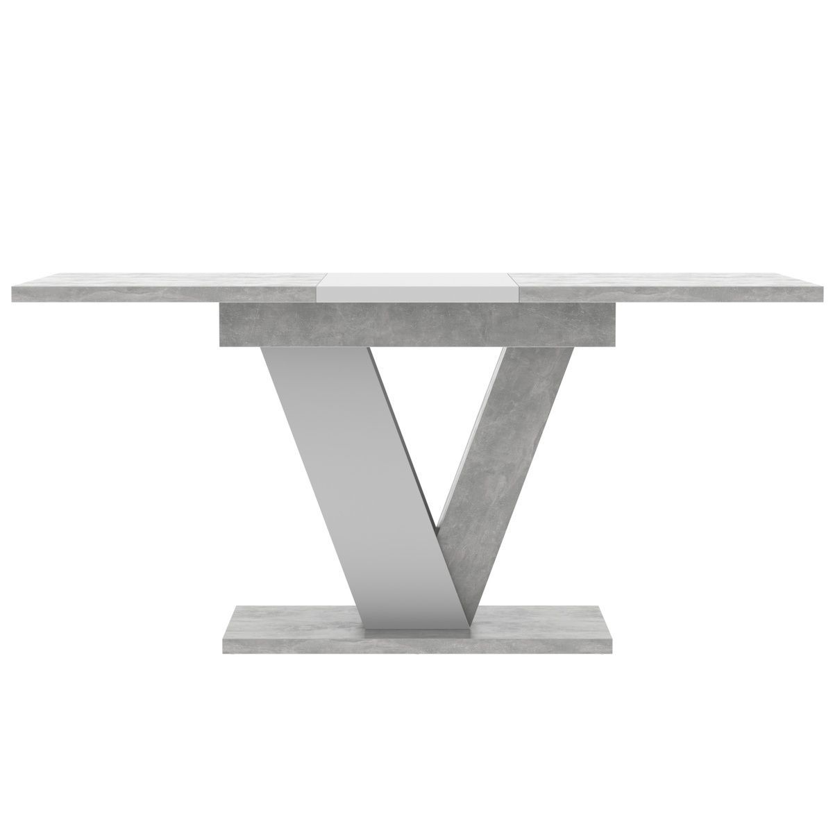 Extendable Dining Table CLARK Concrete/White