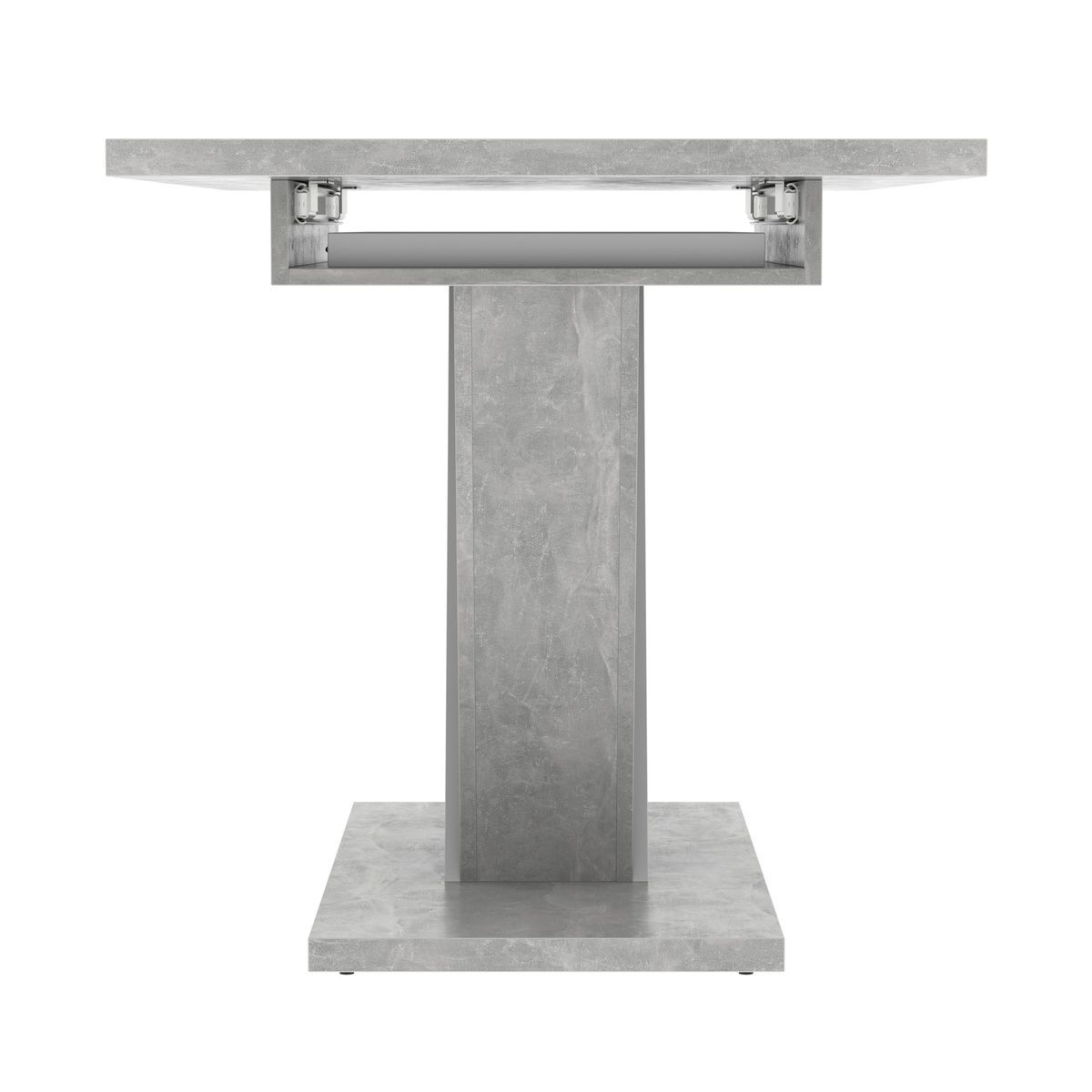 Extendable Dining Table CLARK Concrete/White