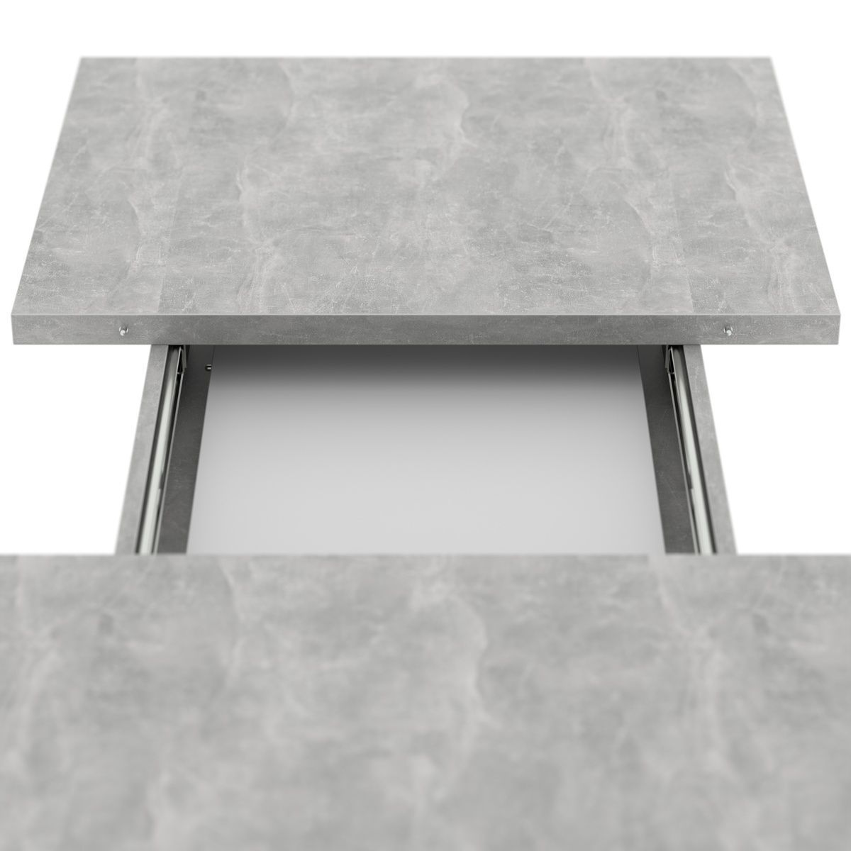 Extendable Dining Table CLARK Concrete/White