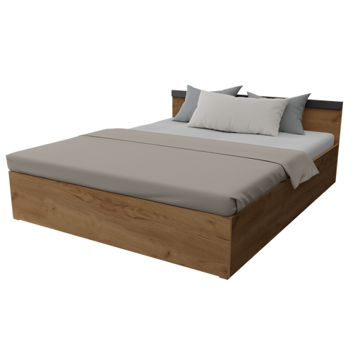 Ліжко двоспальне без вкладу Неман СІМПЛ 160х200 Дуб Крафт золотий