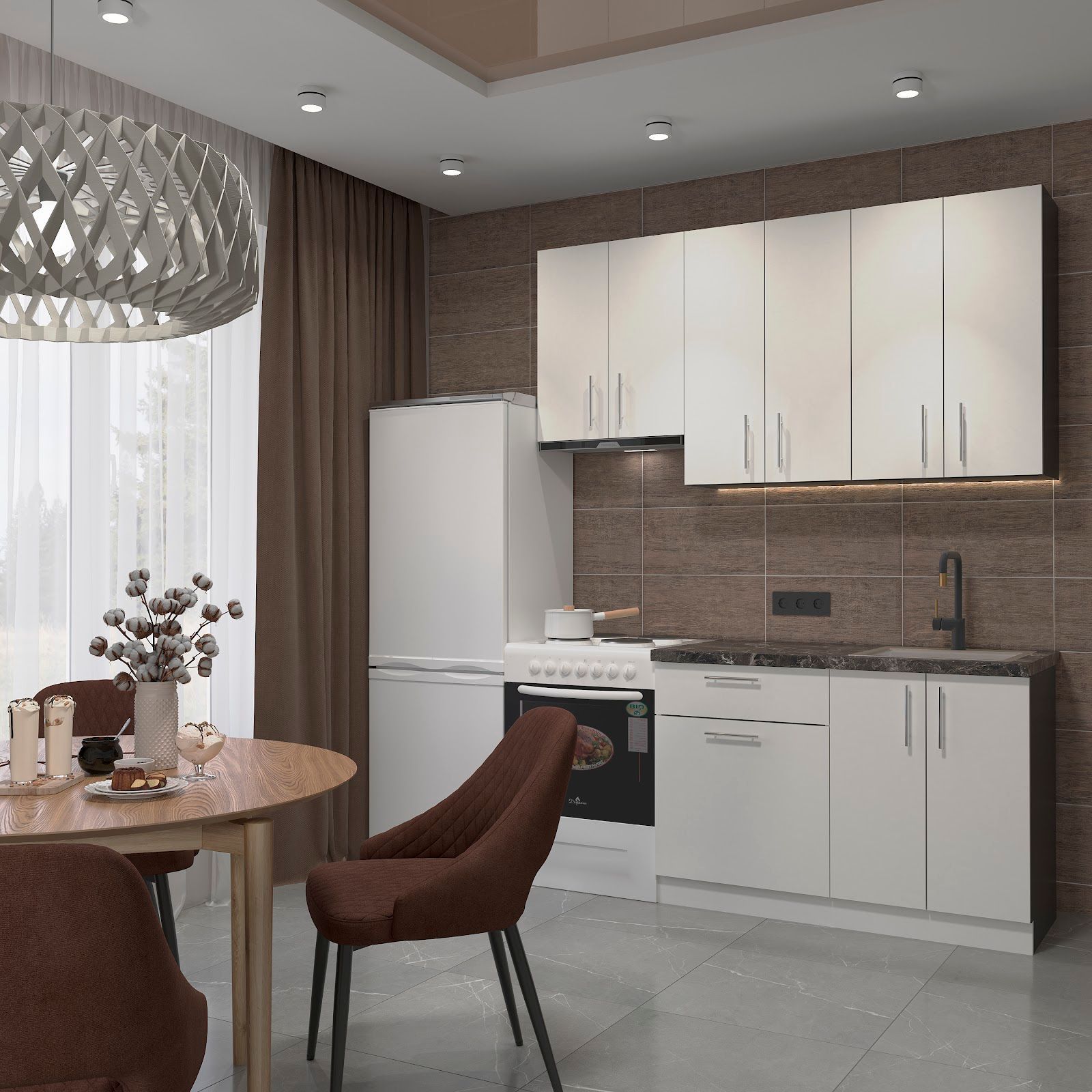 Ready-made Kitchen Neman E-Line Chipboard-3 180 White at €370.46 EUR ...