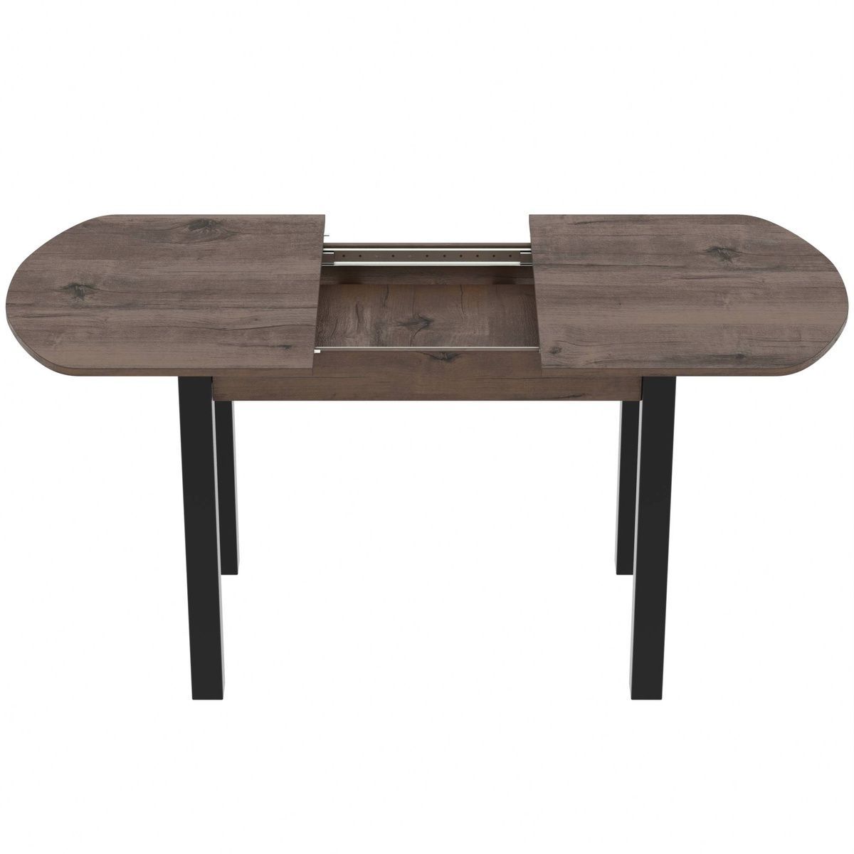 Extendable Dining Table Neman MODERN Macadamia Nut/Black