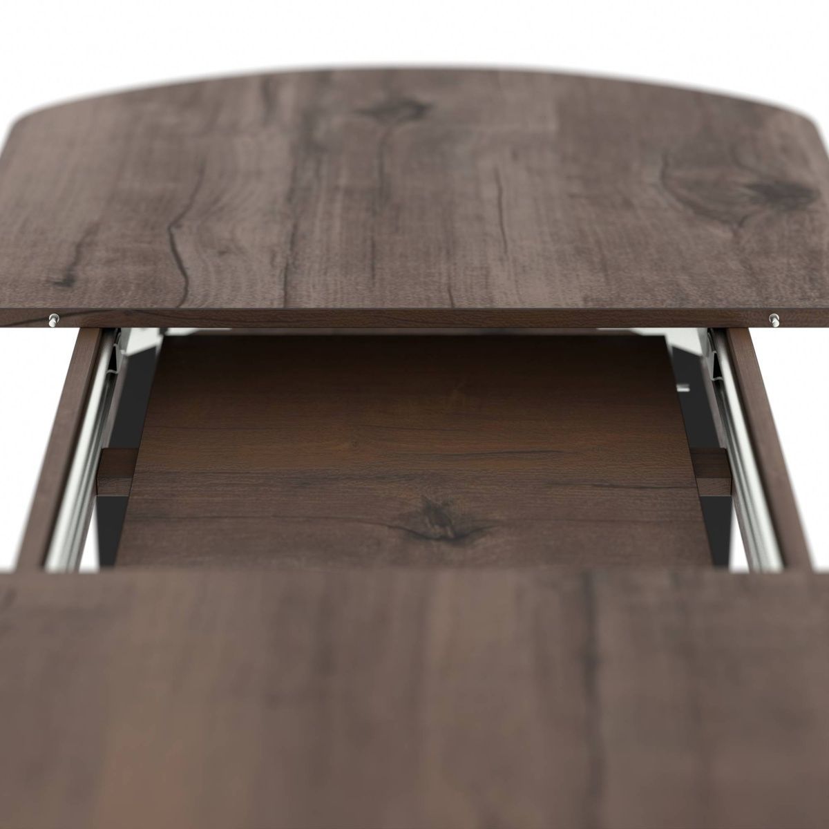 Extendable Dining Table Neman MODERN Macadamia Nut/Black