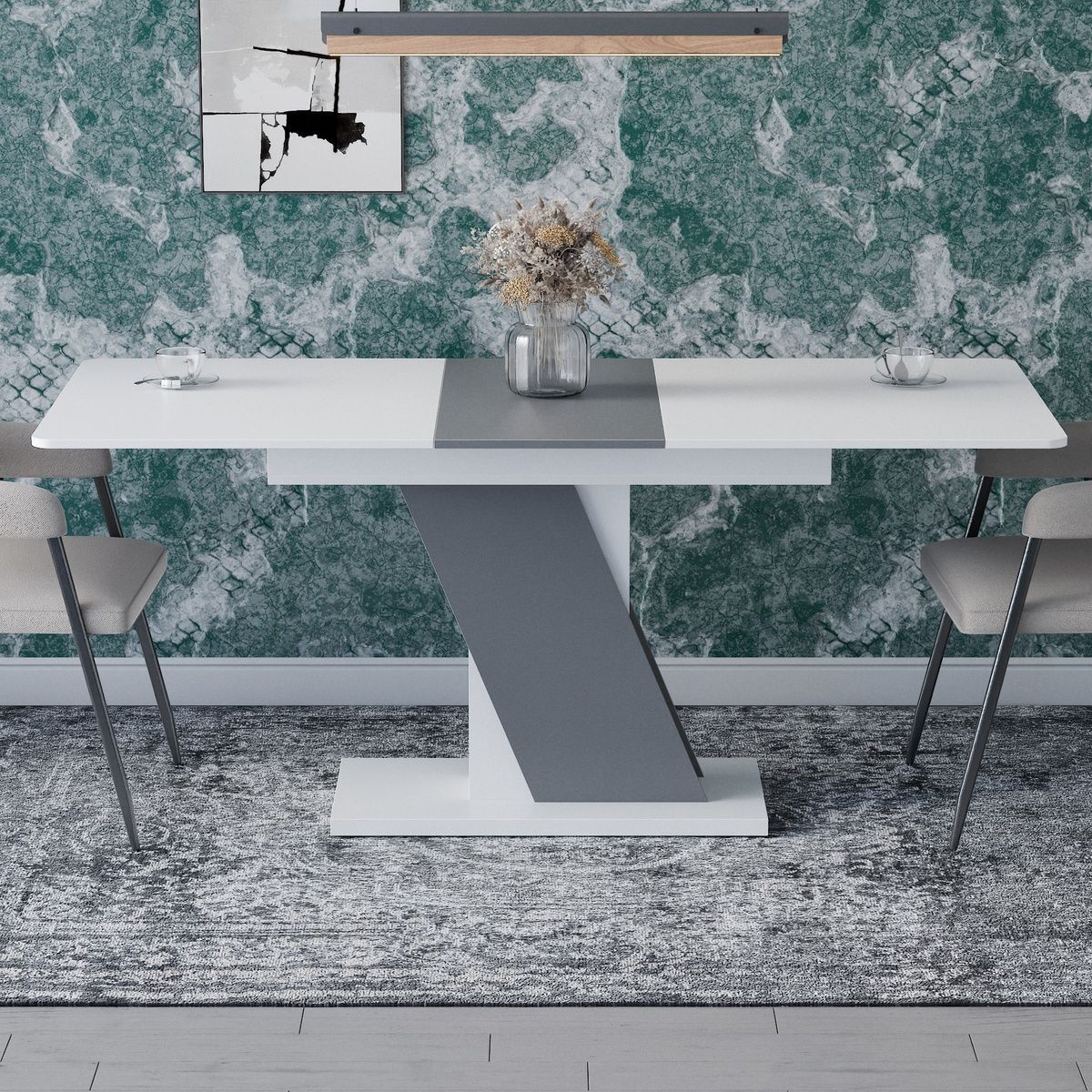 Extendable Table Neman TECH White/Graphite