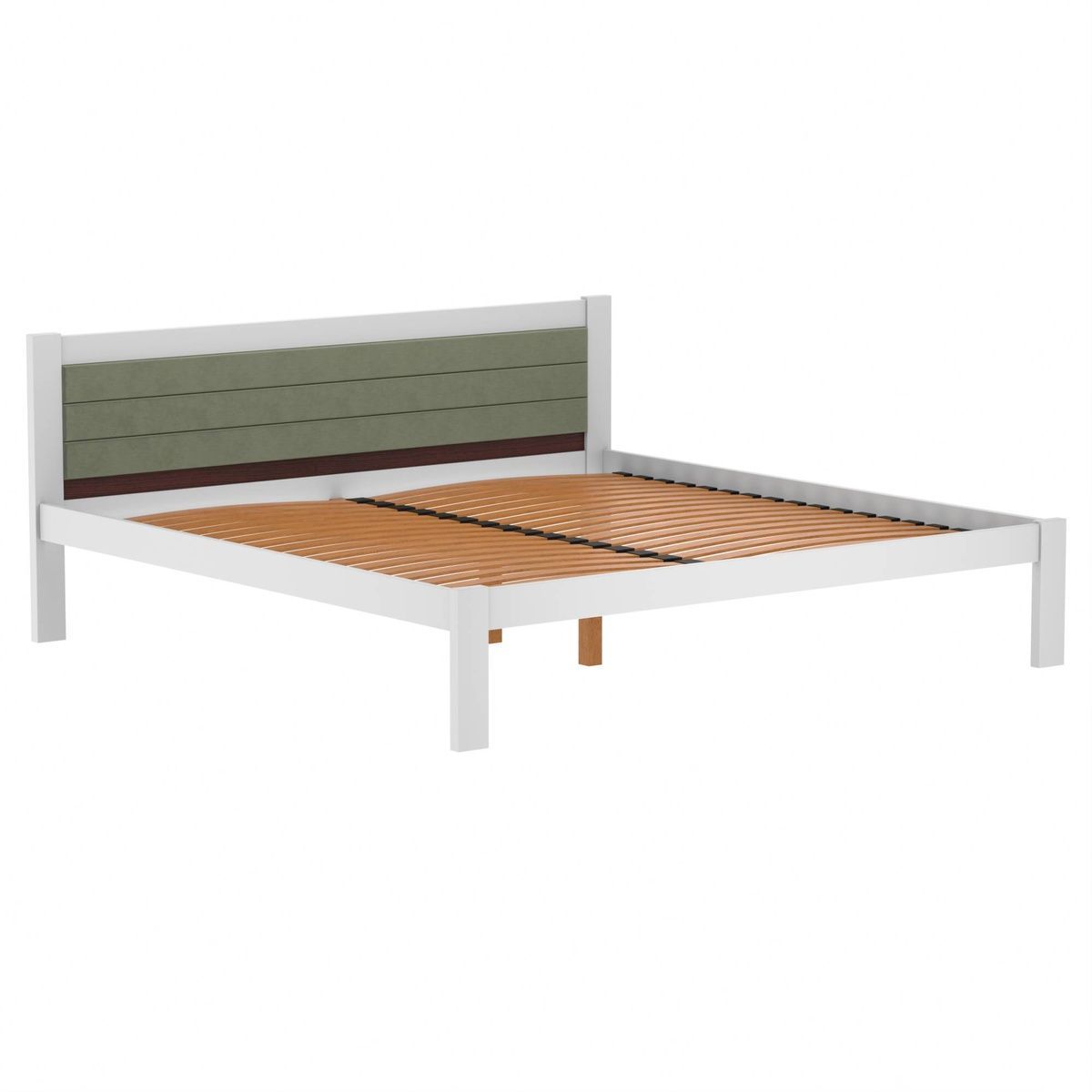 Wooden Double Bed Lunga 160x200 White