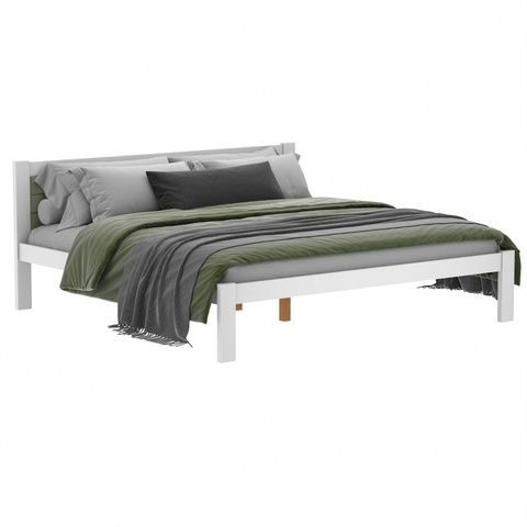 Wooden Double Bed Lunga 160x200 White