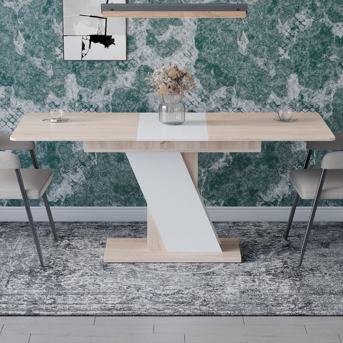 Extendable Table Neman TECH Sonoma Oak/White
