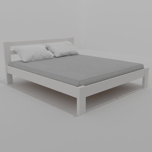 Двуспальная кровать (дерево) Классик 160х190 Белый